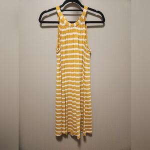 Market & Spruce Lara Knit Dress Yellow White Stripe Size Medium